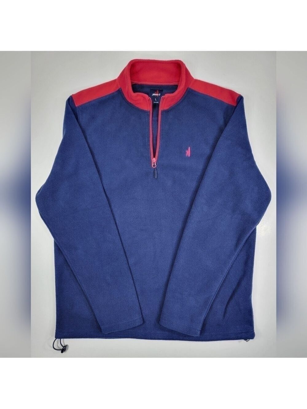 Johnnie-O Classic Fleece 1/4 Zip Pullover Sweater Men's Large Blue Pink JMK01290